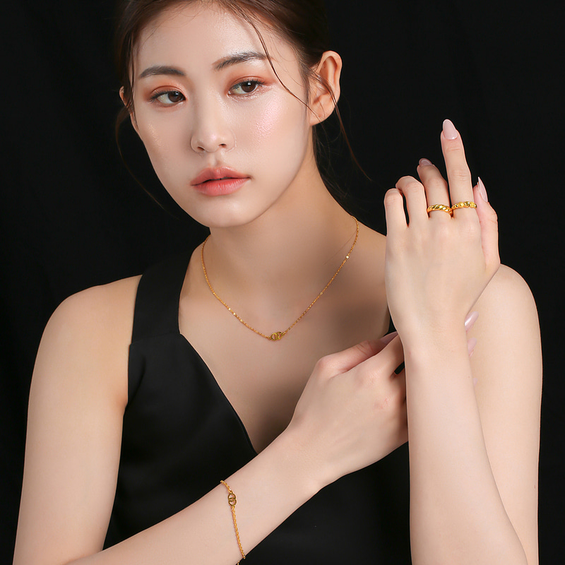 순금 심플 더블링 목걸이 3.75g