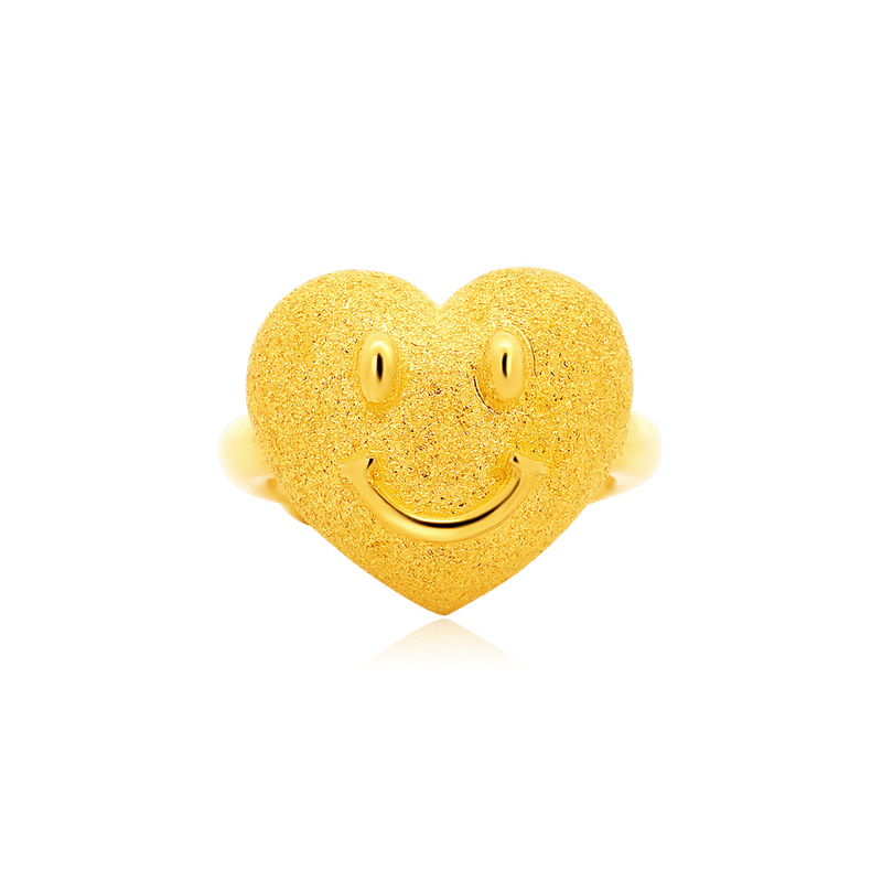 순금 스마일하트 돌반지 3.75g