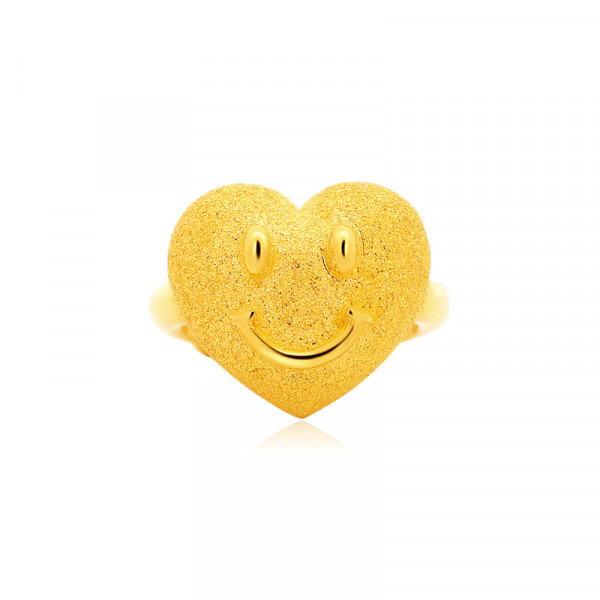 순금 스마일하트 돌반지 3.75g