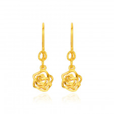 순금 라인장미 후크귀걸이 3.75g