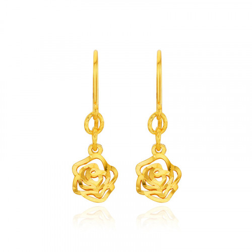 순금 라인장미 후크귀걸이 3.75g