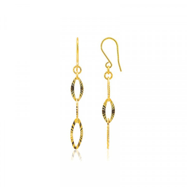 순금 아몬드 샤인커팅 후크 귀걸이 3.75g