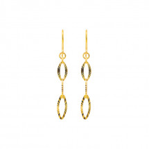 순금 아몬드 샤인커팅 후크 귀걸이 3.75g