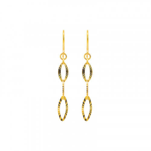 순금 아몬드 샤인커팅 후크 귀걸이 3.75g