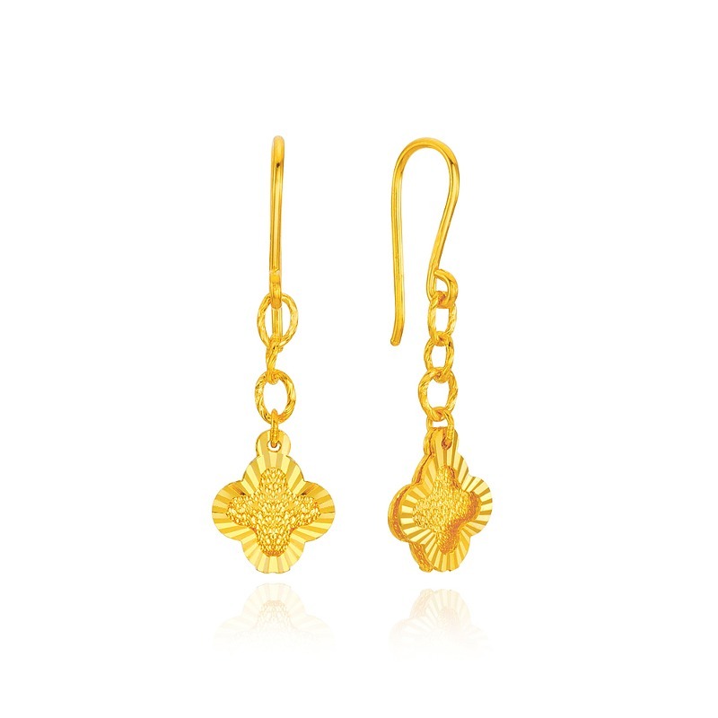 순금 팬시 클로버 귀걸이 3.75g