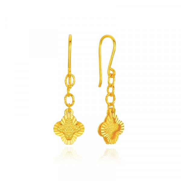 순금 팬시 클로버 귀걸이 3.75g