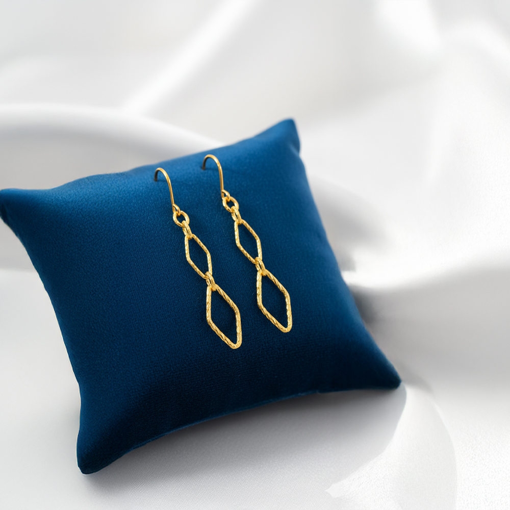 순금 다이아 체인 귀걸이 3.75g