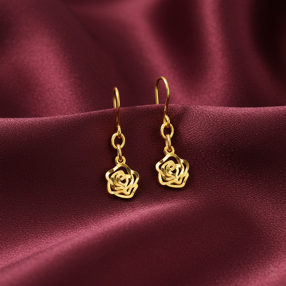 순금 라인 장미 후크 귀걸이 3.75g