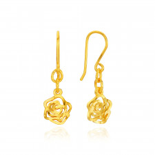 순금 라인 장미 후크 귀걸이 3.75g