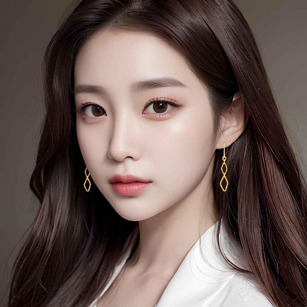 순금 다이아 체인 귀걸이 3.75g