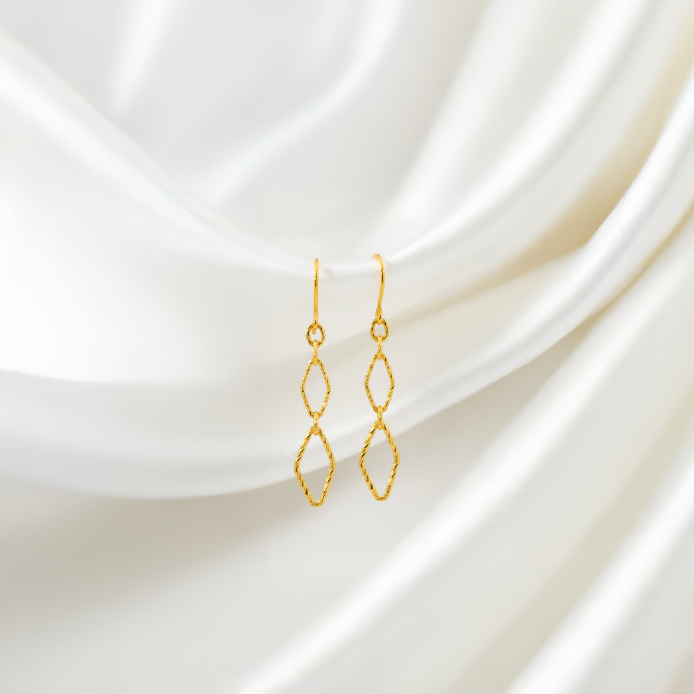 순금 다이아 체인 귀걸이 3.75g