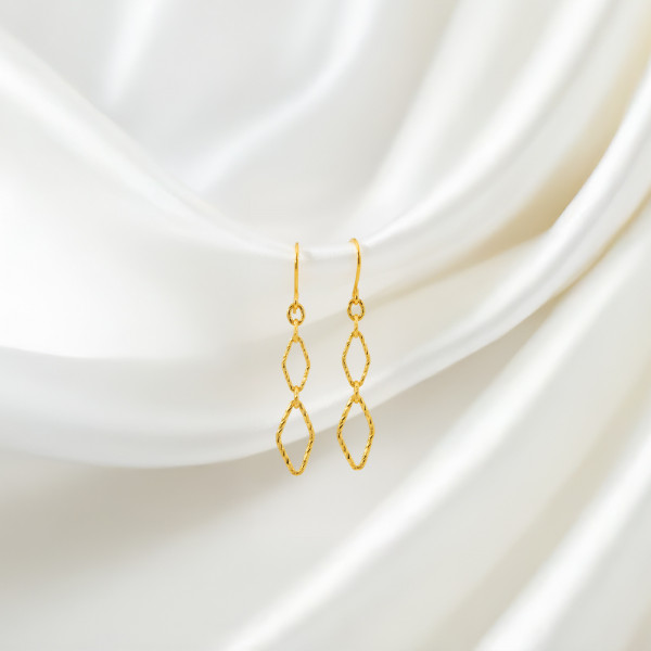 순금 다이아 체인 귀걸이 3.75g