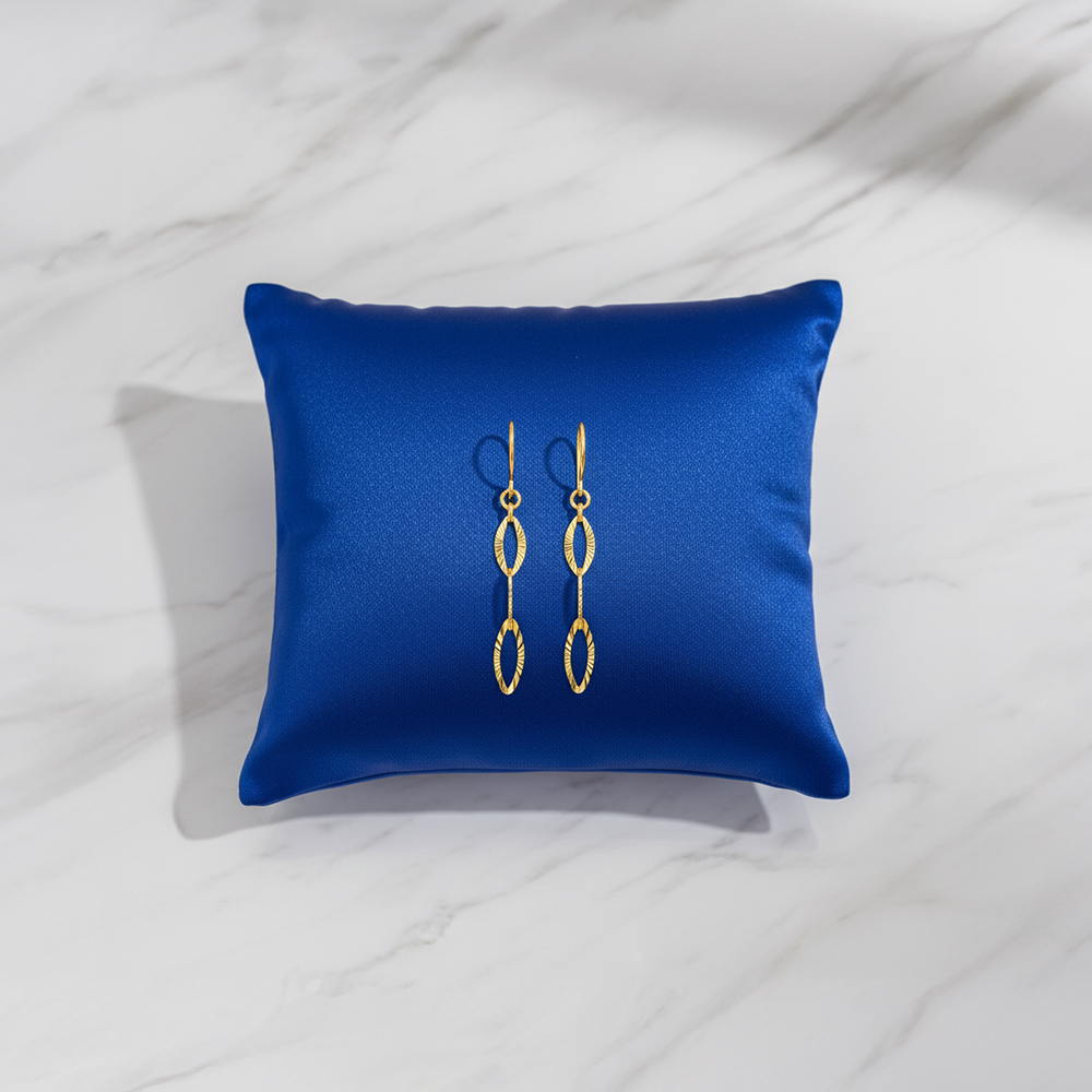 순금 아몬드 샤인 컷팅 후크 귀걸이 3.75g