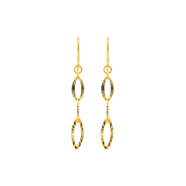 순금 아몬드 샤인 컷팅 후크 귀걸이 3.75g