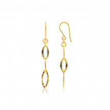 순금 아몬드 샤인 컷팅 후크 귀걸이 3.75g