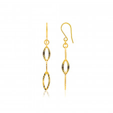 순금 아몬드 샤인 컷팅 후크 귀걸이 3.75g