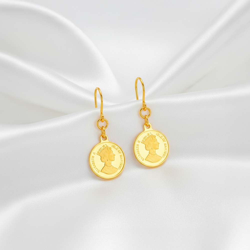 순금 엘리자베스 코인 후크 귀걸이 5.63g