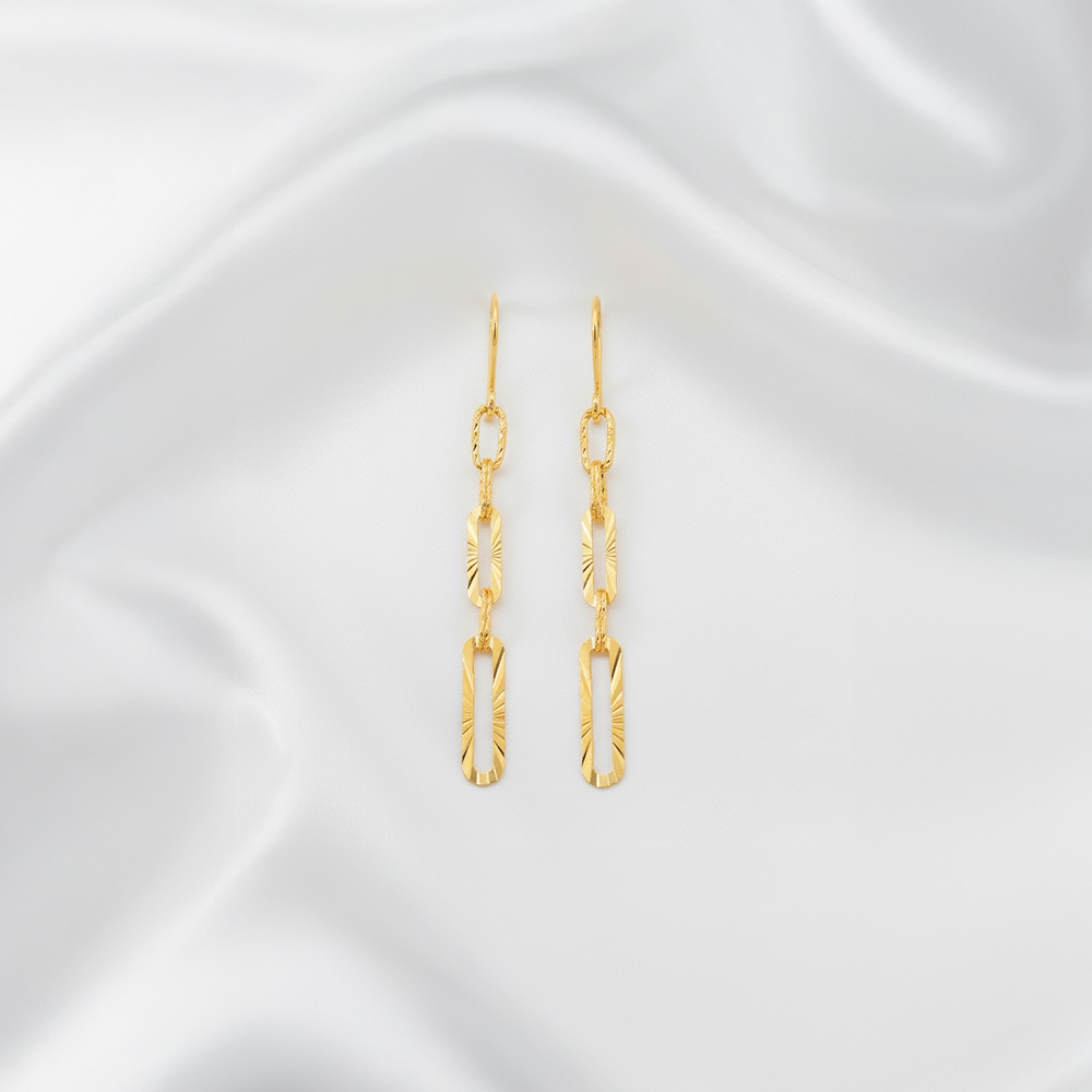 순금 샤인 커팅 후크 귀걸이 3.75g