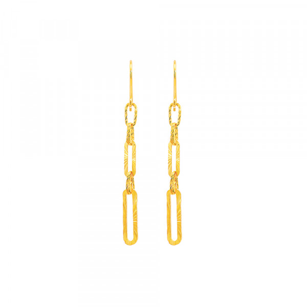 순금 샤인 커팅 후크 귀걸이 3.75g