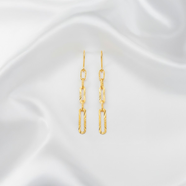 순금 샤인 커팅 후크 귀걸이 3.75g