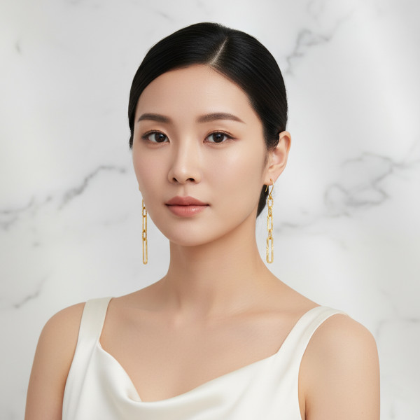 순금 샤인 커팅 후크 귀걸이 3.75g