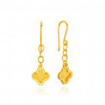 순금 팬시 클로버 후크 귀걸이 3.75g