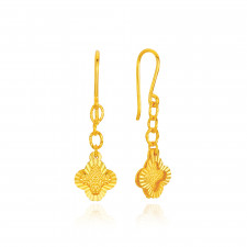 순금 팬시 클로버 후크 귀걸이 3.75g