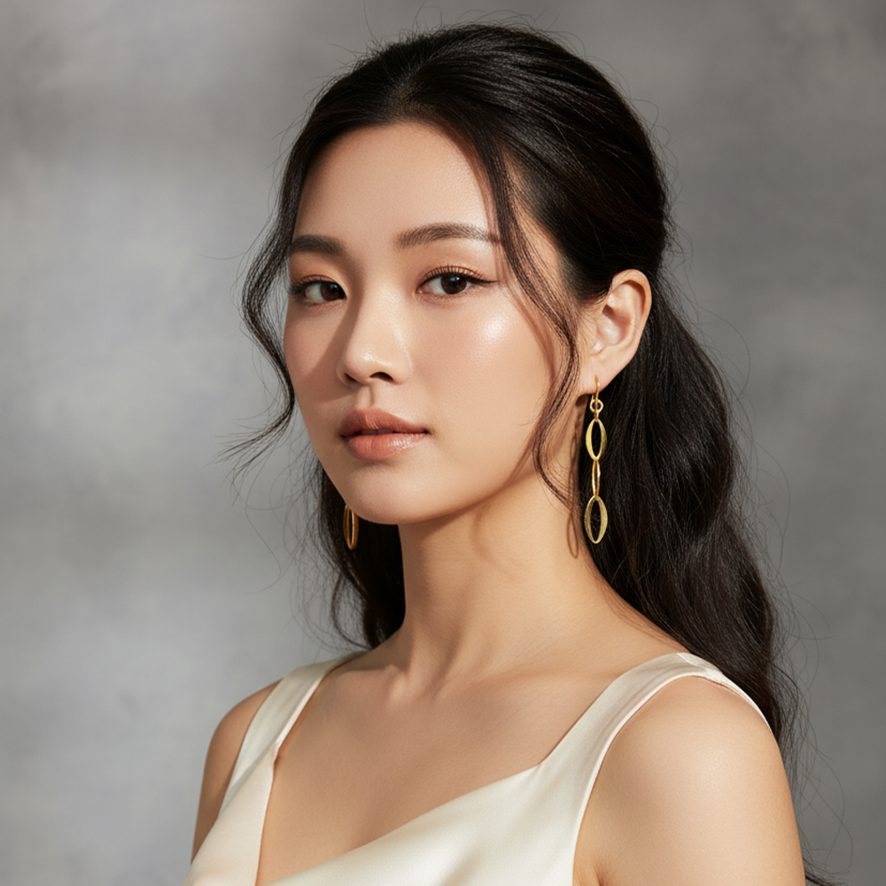 순금 포인트 후크 귀걸이 3.75g