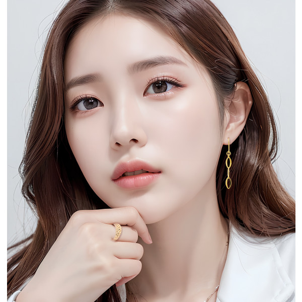 순금 포인트 후크 귀걸이 3.75g